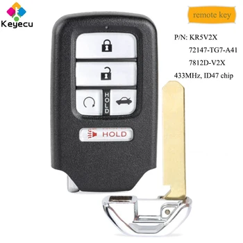 KEYECU Nahradenie Inteligentné Diaľkové Ovládanie Auta Kľúč S 4 1/ 5 Tlačidiel & 433MHz & ID47 Čip - FOB pre Honda Civic 2016-2018, KR5V2X