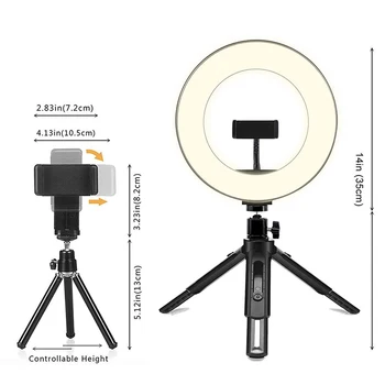 LED Svetlo, Krúžok Selfie Krúžok lampa USB Pripojte Statív Fotografie, Video Live make-up Studio Vyplniť svetlo Diaľkové Krúžok svetlo Pre Smartphone