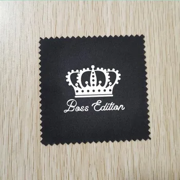 Zákazku Logo 200 ks 8*8 cm Čierna Šperky Handričkou na Čistenie Handričkou Vytlačené S Bielym Logom Jednotlivé funkcie opp Taška Balenie