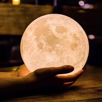 12/15/18 cm 3D Tlač Mesiac Čítanie Tvorivé Moon Light LED RGB luny Farebné Batérie Ideálny Darček Nočné Svetlo Mesačného Svetla