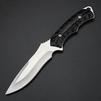 XUAN FENG Čierna plastová rukoväť kovanej ocele 440 pevnou čepeľou noža 58HRC outdoor camping prežitie nôž