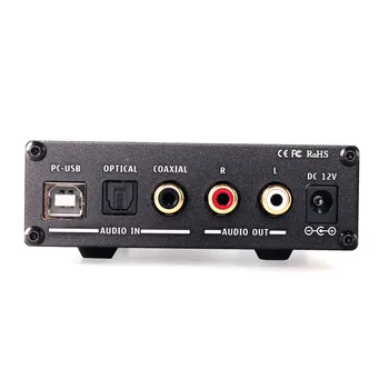 KGUSS DAC-K3 TPA6120 2.0 MINI HIFI USB DAC Dekódované Audio, Slúchadlový Zosilňovač 24BIT 192KHz OPA2134 AMP DC12V USA/EÚ