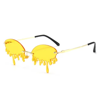 Módne Retro Slnečné Okuliare Ženy Trhajú Tvar Mužského Slnečné Okuliare Strany Pláži 2020 Lete Kovové Candy, Červená Farba Žltá