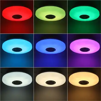 60W RGB Stlmiť Hudbu Stropné lampy, Diaľkové&APP control Stropné Svietidlá AC180-265V pre domáce bluetooth reproduktor lightingFixture