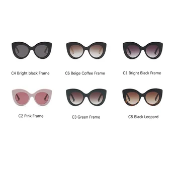 Móda Cat Eye Slnečné Okuliare Ženy Autor Inšpiroval Nadrozmerné Oculos Vintage Cateye Čierne Okuliare Značky Odtiene Ružovej Rám 2020
