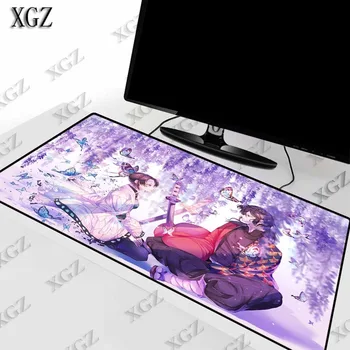 XGZ Veľké Gaming Mouse Pad Lock Okraji Mat Notebooku, Klávesnice Stôl pre Anime Démon Vrah Kimetsu Č Yaiba