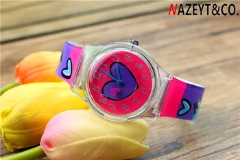 Podpora NAZEYT módne ženy hodinky krásne srdce dial študent dievčenské náramkové hodinky vysoko kvalitné silikónové nepremokavé lady hodinky