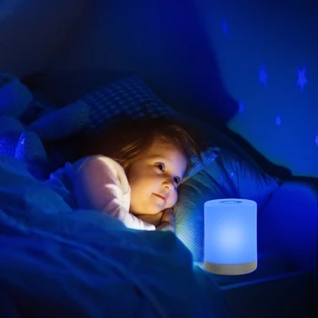 LED Touch Ovládania Nočné Svetlo Spálňa Nočný Stolík Lampa Stmievateľné RGB Farebné Zmeny Nabíjateľná Smart Home Osvetlenie
