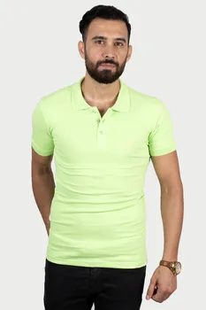 DeepSEA Muž Zelená Polo Golier T-Shirt 100 Bavlna Slim Fit Lycra Krátky Rukáv Tri Tlačidlo Denne Strana Jar Leto 2000241