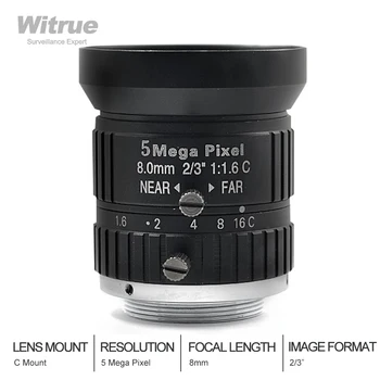 Witrue HD 5MP CCTV Kamera, Objektív 8 mm F1.6 Clona 2/3