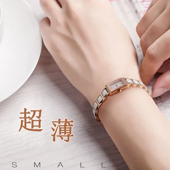 Ultra malé dial sledovať žena mini ultra-tenké keramické popruh jemné nepremokavé kórejský white diamond fashion trend malých