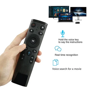 Bluetooth/2,4 GHz WIFI Hlas, Diaľkové Ovládanie Air Mouse s USB Prijímač pre Android Smart TV Box IPTV QJY99