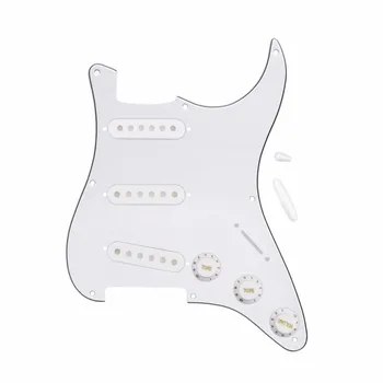 Súbor 3Ply Biele, Ročník 8 Otvoru na Gitaru Pickguard Strat Gitara Vyzdvihnutie Zahŕňa Gombíky Tipy pre Elektrické Gitarové Príslušenstvo