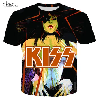 2021 Nový Príchod KISS Kapela T Shirt Pre Mužov, Ženy, 3D Tlač Anime Hip Hop Letné Krátke Rukáv Tričko Nadrozmerné Tee Topy T-shirts