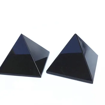 2 ks Prírodná Čierna Obsidián Crystal Pyramídy leštené Čakra Liečivé Pyramídy