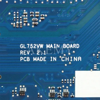 ROG GL752VW doska S I7-6700CPU N16P-GX-A1 doske REV2.0/REV2.1 Pre Asus GL752V GL752 notebook doske Testované OK