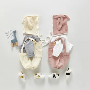 Elinfant Dieťa Remienky s Klobúk Bavlna Novorodenca Oblečenie Chlapci Dievčatá Jumpsuit&Oblečenie