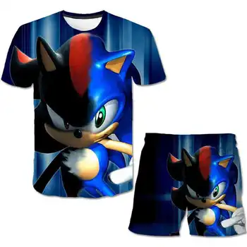 2020 hot predaj Sonic the Hedgehog Chlapec Oblečenie Set sa Roztomilý Letné T-Shirt Cartoon Deti Chlapcov Sonic Šaty, Šortky, pre Deti, Oblečenie