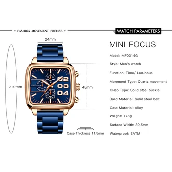 MINIFOCUS Chronograf Hodinky Mužov Top Značky Luxusné Hodinky Pánske 2020 Športové náramkové hodinky Quartz Business Nepremokavé relojes hombre