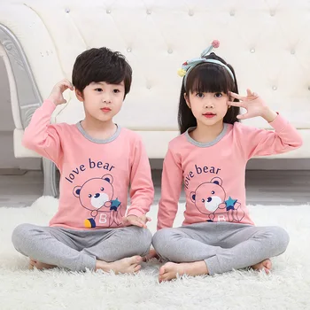 2019 Zimné Deti Bavlnené Pyžamo Set Baby Dievča Oblečenie, Deti Cartoon Sleepwear Pyžamo Enfant Chlapci Pijama Batoľa Inflant Odev