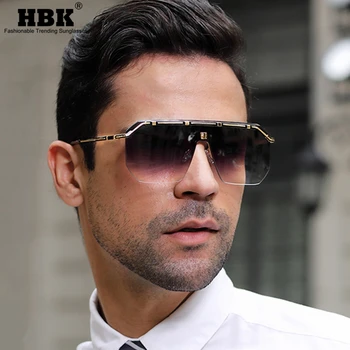 HBK 2021 Módne bez obrúčok Muži Okuliare Gradient Luxusný Dizajn Značky Ženy Slnečné Okuliare Námestie Ročník Mužskej UV400 Unisex Okuliare
