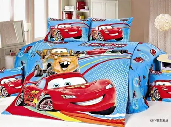 Nový modrý blesk McQueen Cars posteľná bielizeň stanovuje jednotný twin veľkosť obliečky posteľ deka perinu list detský domov textilné 3pc