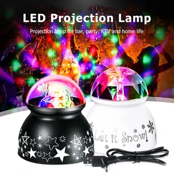 USB LED Projekčnej Lampy Automatické Otáčanie Nočné Svetlo RGB Vody Zrna Projektor pre Deti detská Izba Domov Bar Party Decor