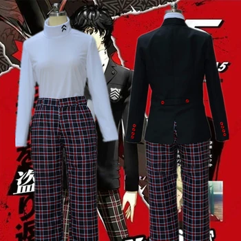 Anime Hry Persona 5 Akira Kurusu Cosplay Kostýmy Mužov Kabát Ren Amamiya Bunda Halloween Ženy Školskú Uniformu pre Unisex