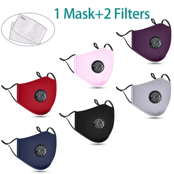 Anti-Maska proti prachu Respirátor PM2.5 Uhlím Masky S Filtrom Vetru Umývateľný Bavlna Úst Maska Ventil Ochranné Pleťové Masky