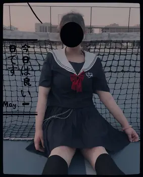 Veľké Bacuľaté Dievčatko Lolita Oblečenie Jk Jednotný Súbor Lete Dva Kusy Nastaviť Sailor Vyhovuje Japonský Sladké Tuku Ženy Tmavomodrý Oblek Top+sukňa