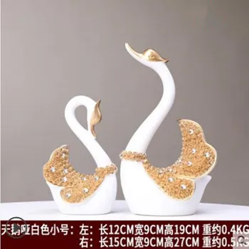 2020 Európskom štýle moderných živice swan, remeslá, tvorivé zvierat socha je umelecké dielo, home office desktop dekorácie, svadobné dary