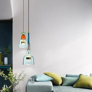 Nordic Macaron Sklenený Prívesok Svetlá lighitng Spálne, Obývacia Izba Krytý LOFT LED Prívesok na Čítanie Reštaurácia závesné lampy luminarie