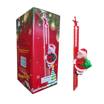 Vianočné Dekorácie Pre Domov Dekor Elektrické Santa Claus Vyliezť Rebríkom Nový Rok 2021 Darček Pre Dieťa Hudby Bábika Halloween Dekorácie