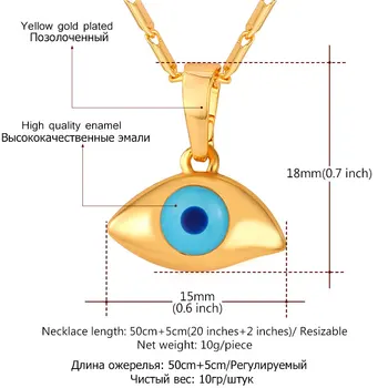 U7 Blue Eye Náhrdelníky & Prívesky Trendy Strieborná/Zlatá Farba Amulet Náhrdelník Turecký Šperky Pre Ženy Darček P354
