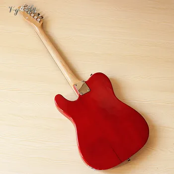Cherry farbe 6 string TL elektrická gitara 39 palcový vysoko lesklý povrch pevný lipa telesná elektrická gitara