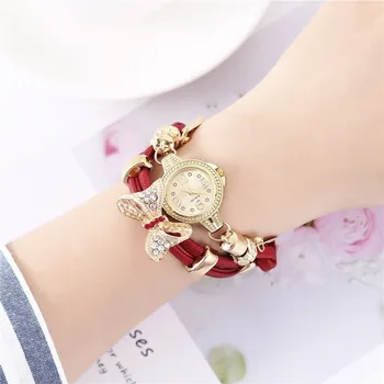Hot predaj retro náramok hodiniek ženy vysokej kvality nádherné luk-uzol opustiť prívesok quartz relogio feminino reloj mujer hodinky