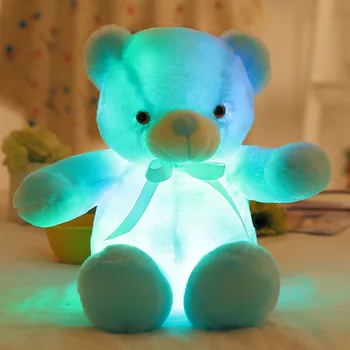 30 cm kresleného medvedíka, svietiť, farebné svetlá darček k narodeninám deti, plyšové hračky
