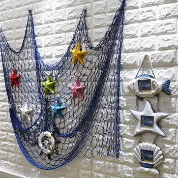 Stredomorské Rybárske siete Námorných Domova Seashell Kotvy Dekor Mora Dekorácie, Ručne tkané Float Dekorácie Morské Štýl