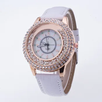 Korálový OSTROVČEK Nové Drahokamu Hodinky Ženy Quartz Hodinky Módne Bežné Kožené náramkové hodinky pre Dámy Reloj Mujer Relogio Feminino