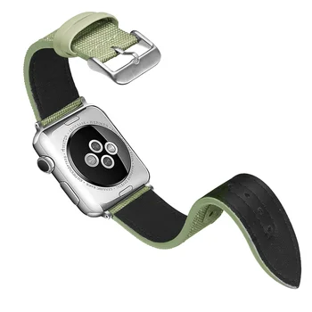 Plátno+kožený pás pre Apple hodinky remienok iWatch 3 kapela 42mm 38mm šport náramok correa Apple hodinky series 5 4 3 2 40 38 42 44 mm