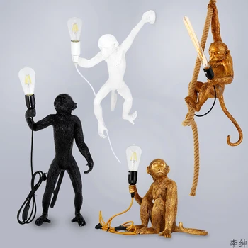 Moderné Živice Opice Stolové Lampy, Obývacia Izba Lamparas De Mesa Para El Dormitorio Svietidlo Priemyselné Zvierat Svetlá Osvetlenie Svietidlo