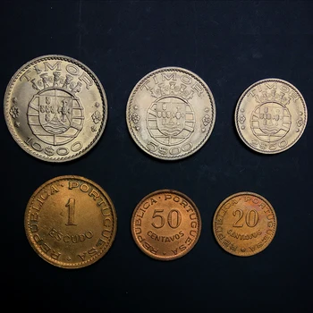 Portugalský Východný Timor 1970 Set 6 Nové Originálne Pôvodnom Mince Reálne Zbierať Vydávajúcich Mince Unc Aisa