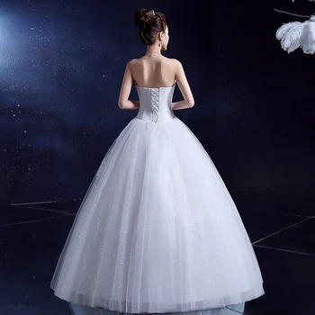Nové biele princezná svadobné šaty návrhára remantic čipky ohromujúca svadobné šaty nevesty šaty Vestidos De Novia