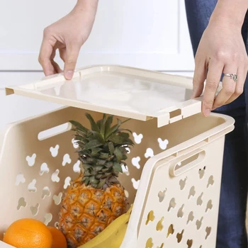 Japonskej Kuchyne, Skladov Ovocia A Zeleniny Koša Je Možné Stohovať Multi-Funkčný Úložný Košík Plast Pp Kúpeľňa Rohu Stor