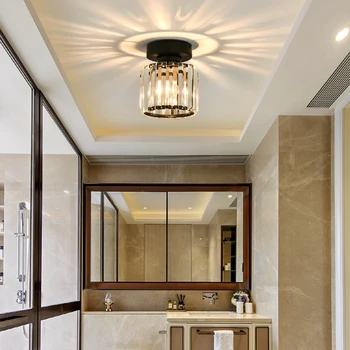 Moderné E27 LED Black Gold okolo Námestia Crystal Stropné svietidlo Pre Spálne, Obývacej Miestnosti, Reštaurácie, Chodby, Luxusných Domov Deco Svetlo