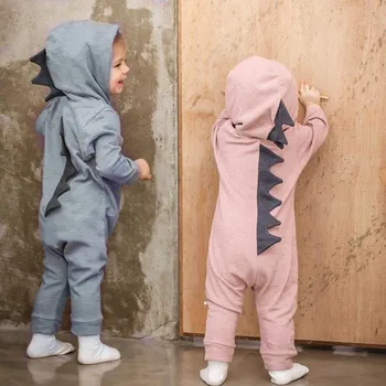2020 módne dieťa dievča oblečenie, pevná detská romper dinosaura s kapucňou romper jumpsuit baby boy šaty, 3/18 M для новорожденных t5