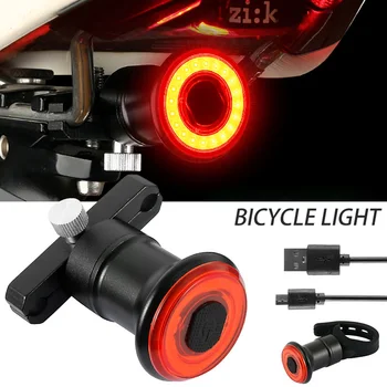 Smart Bicykel Zadné Svetlo s USB Bezdrôtové Diaľkové Ovládanie Výstrahy zadné svetlá Auto Stop Brzdy Snímanie Anti-theft Bicykli Bezpečnostný Alarm