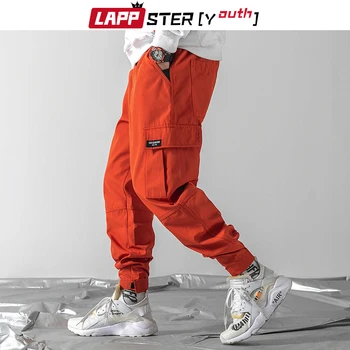 LAPPSTER-Mladých Mužov Streetwear Hip Hop Joggers Hárem Nohavice 2020 Pánske Nohavice Sivej Cargo Nohavice kórejský Módy Čierne Tepláky