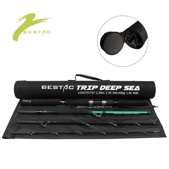 Ťažká Deep Sea Fishing Rod Cestovanie Loďou Carbon Pro Rod Ultra Ťažké Morské 30lbs/50 libier 4secs Prenosné AC VÝLET HLBOKÉ MORE