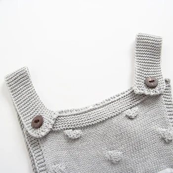 Roztomilý Výšivky srdce romper dieťa bavlna pletený pásik jumpsuit dieťa baby boy/dievčatá trakmi, deti, oblečenie zimné